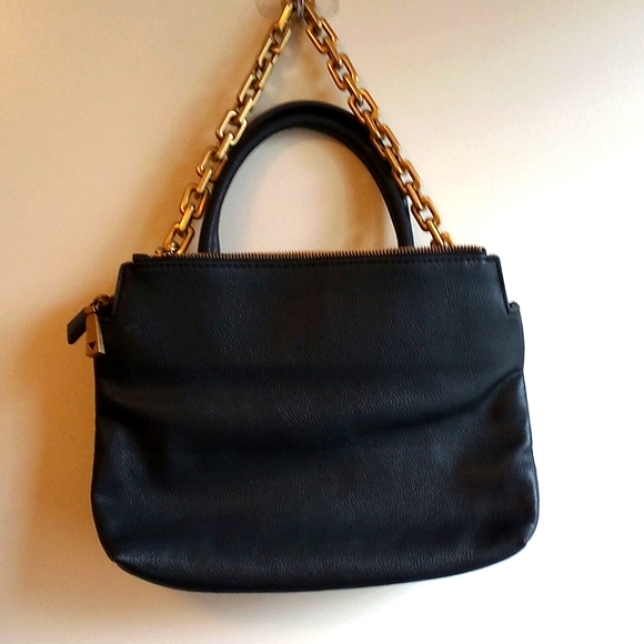 Guess Bags Vintage Guess Black Purse With Gold Chunky Chain Two Handles